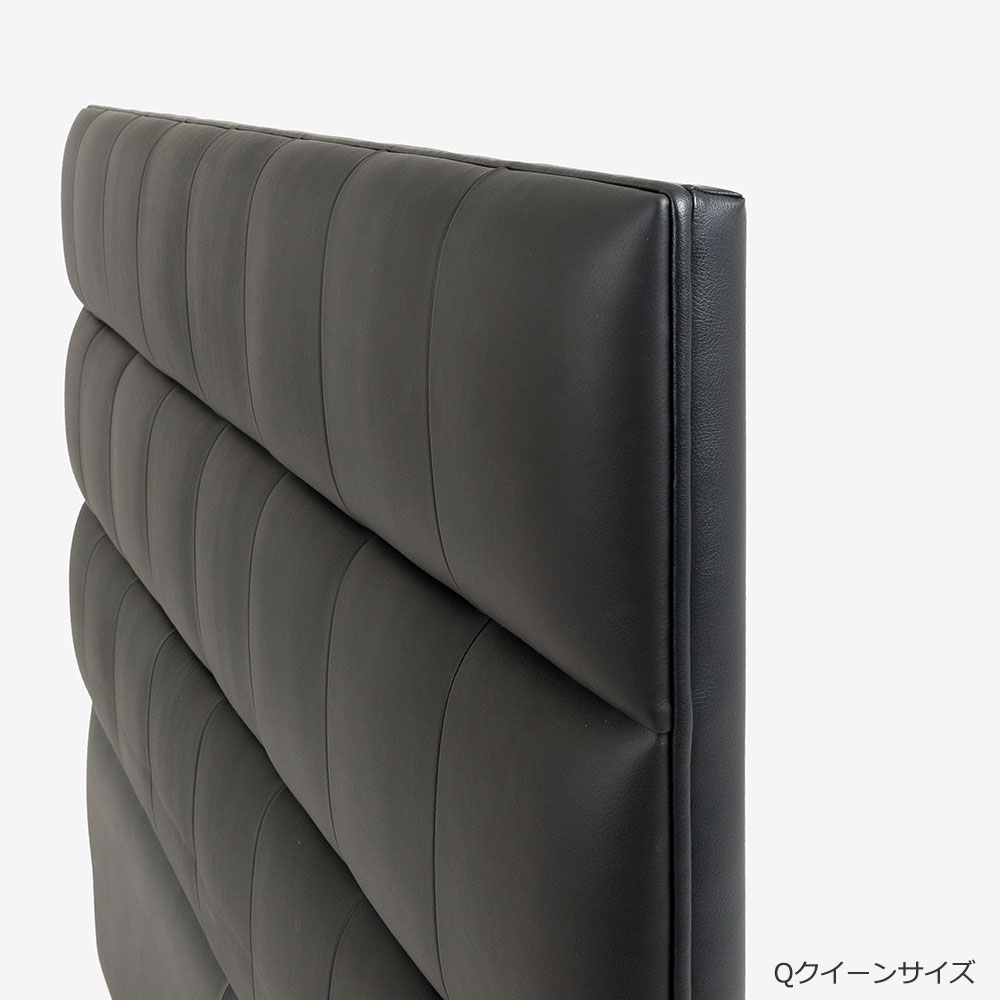 ヘッドボード 「アクセス」ハイタイプ 半革ブラック#101 全6サイズ【受注生産品】
