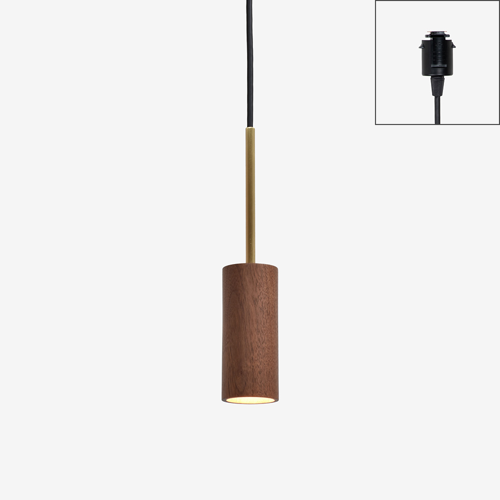 ペンダント「SUMICA マーンス SAP-019-1H」ウォールナット材 ランプ別売り【ダクトレール取付専用】【受注生産品】