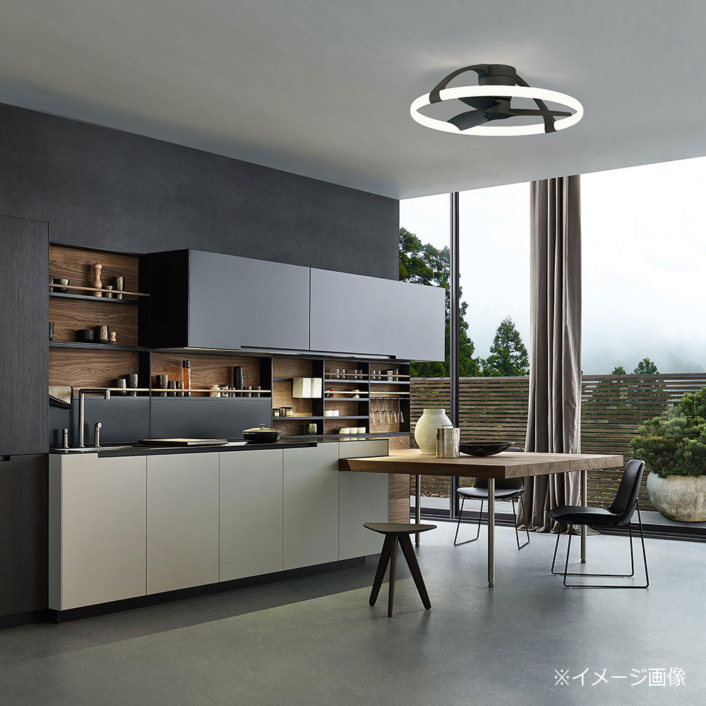 LEDシーリングファン「MAN-MISTRAL-ミストラル-BK」約10〜12畳用