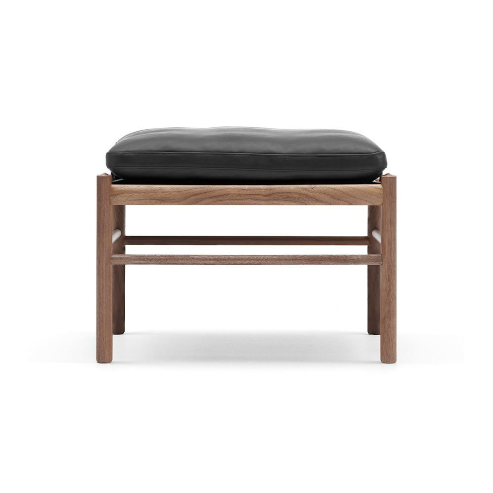 カール・ハンセン＆サン スツール「OW149F Colonial footstool」ウォールナット材オイル仕上げ 革ブラック#THOR301【受注生産品】