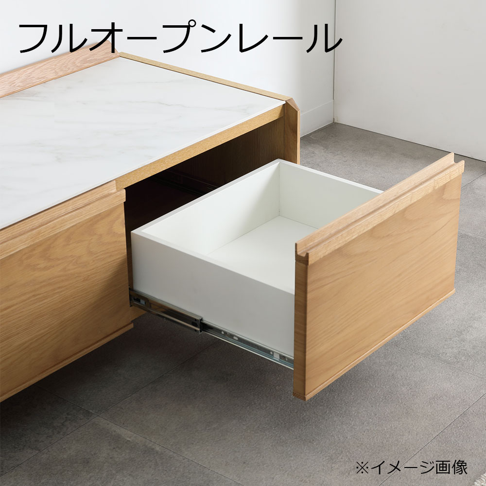 テレビボード「マルク」木部:ウォールナット材/天板:セラミック アイアンブラック色　全2サイズ(幅154.5/184.5cm)【オンラインショップ限定品】