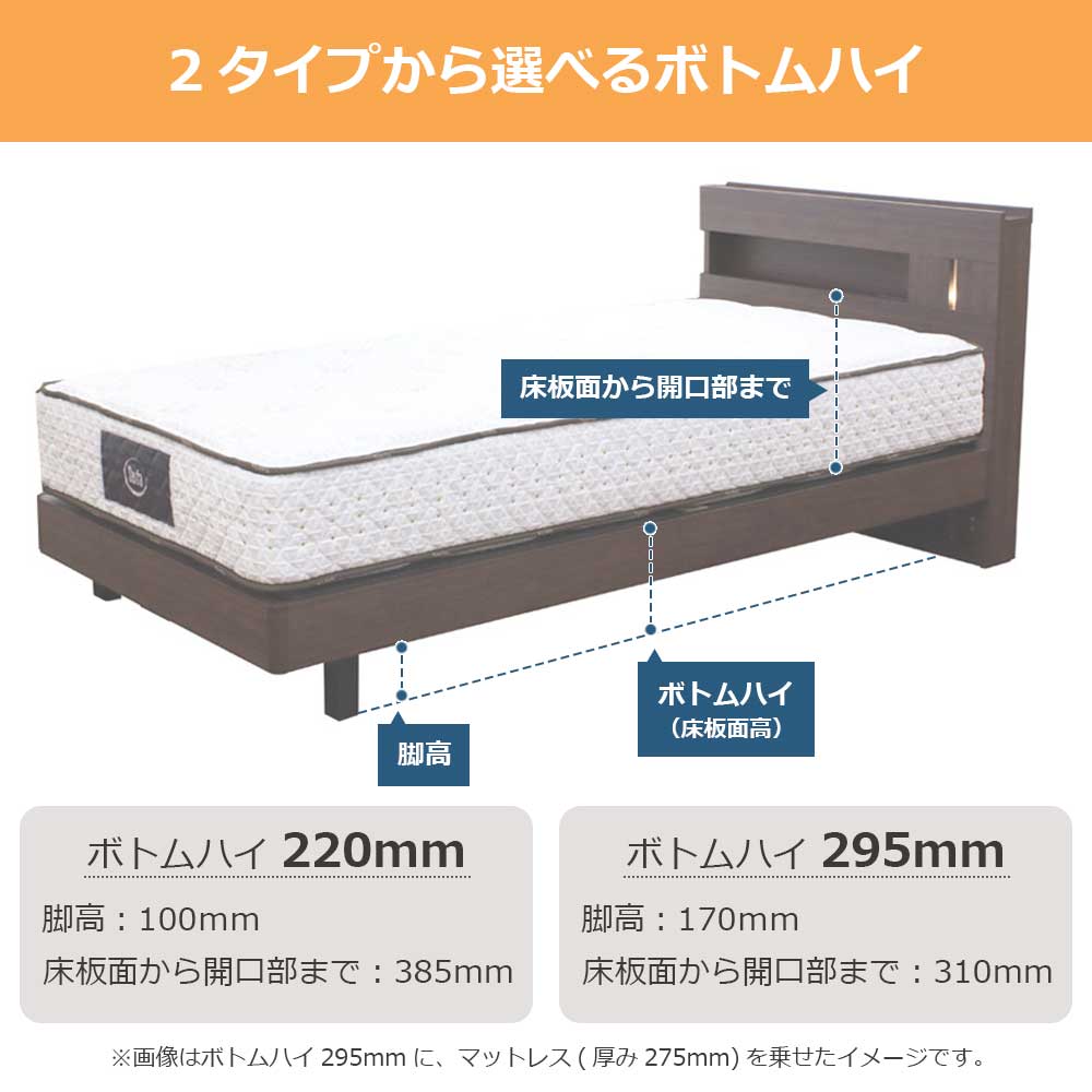 ベッドフレーム「シムリ 1960」ステーションタイプ 全2サイズ 全2色  ボトムハイ2タイプ/ライト位置2タイプ