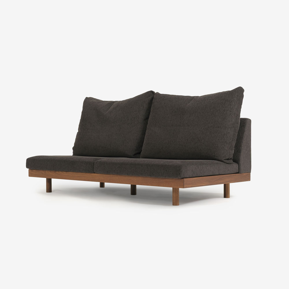 MASTERWAL（マスターウォール）3シーターソファ「DANISH GRANDE SOFA デニッシュグランデソファ DGSO-3S180-WN」幅180cm 布#3SUBLIM 53ダークセピア ウォールナット材オイル仕上げ【受注生産品】