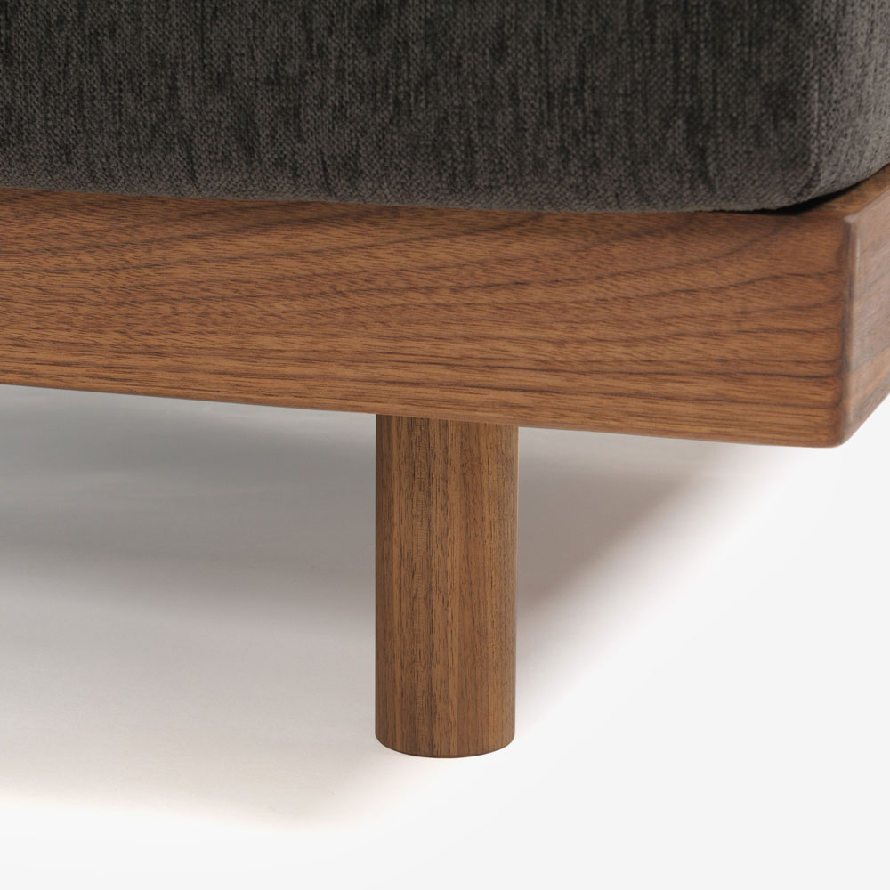 MASTERWAL（マスターウォール）アームレスカウチ「DANISH GRANDE SOFA デニッシュグランデソファ DGSO-ALCC90-WN」幅90cm 布#3SUBLIM 53ダークセピア ウォールナット材オイル仕上げ【受注生産品】