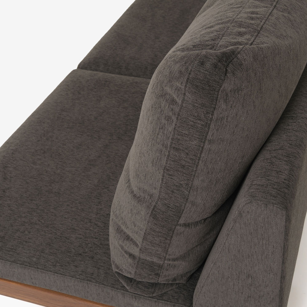 MASTERWAL（マスターウォール）カウチソファ2点セット「DANISH GRANDE SOFA デニッシュグランデソファ DGSO-3S180-WN/DGSO-ALCC90-WN」幅270cm 布#3SUBLIM 53ダークセピア ウォールナット材オイル仕上げ【受注生産品】