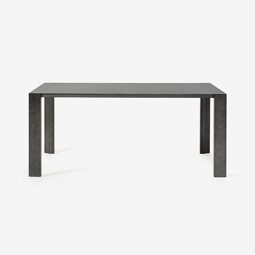 ダイニングテーブル「デコレ2」バスウッド材シルバーブラック色 艶消し 全3サイズ【受注生産品】