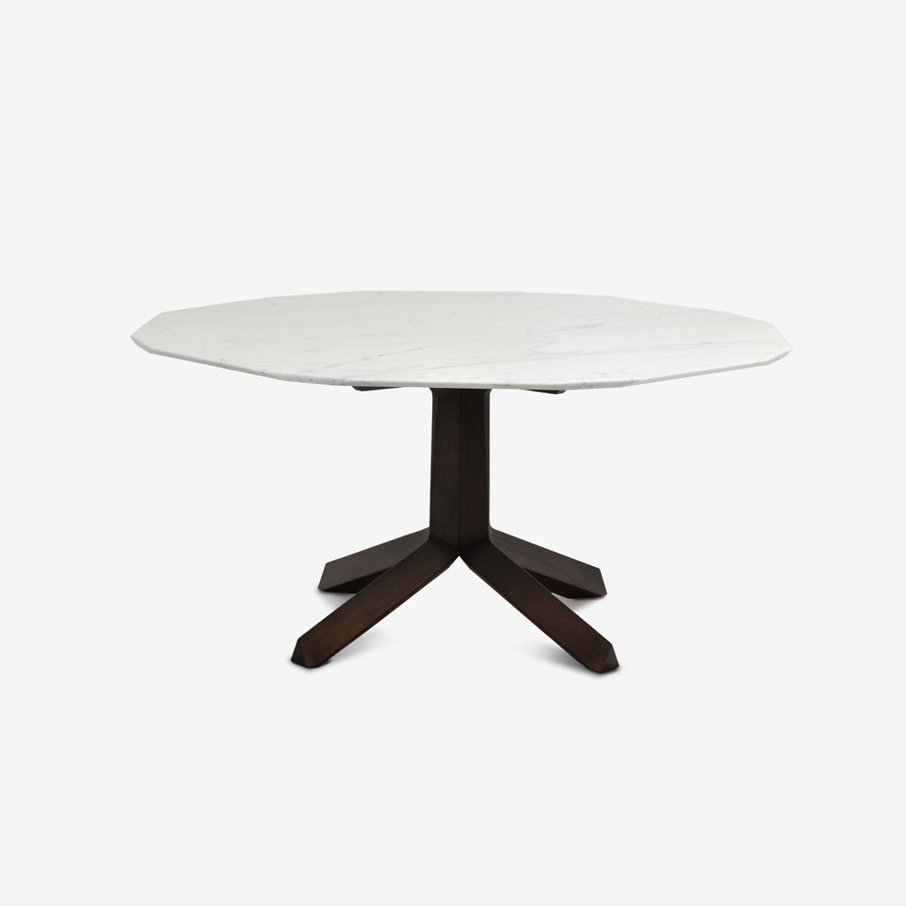 PoltronaFrau（ポルトローナ・フラウ）ダイニングテーブル 「オセロ」八角形 大理石アラベスカート 脚アッシュ材モカ色
