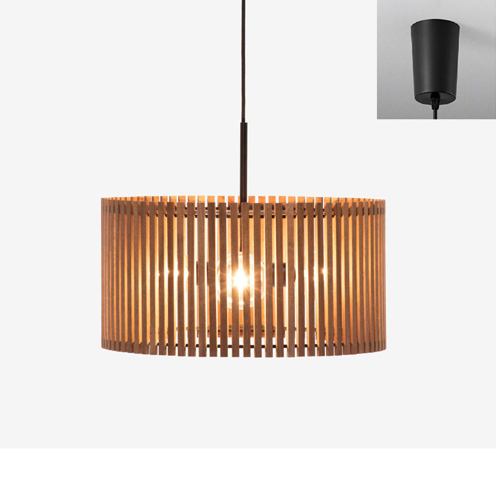 ペンダント「Legno（レグノ）SZP0023 BNWN」直径48cm ウォールナット材 ランプ別売【受注生産品】