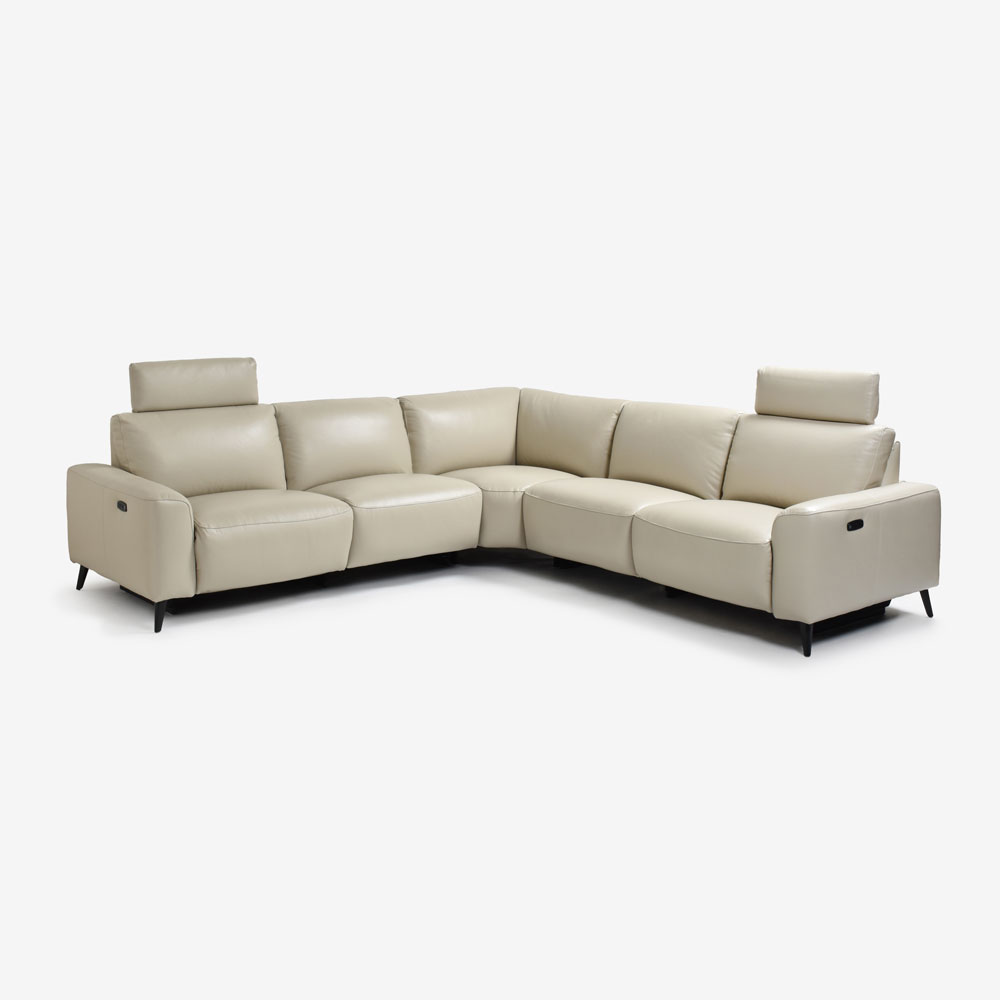 電動リクライニングコーナーソファ3点セット「L/S Motion 77（エルエスモーション77）」幅275cm 革#J/S-041E オイスターグレー色