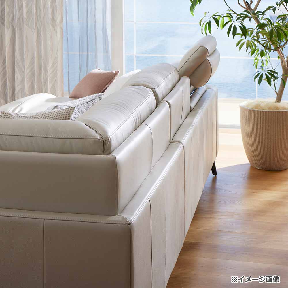 電動リクライニングコーナーソファ3点セット「L/S Motion 77（エルエスモーション77）」幅275cm 革#J/S-041E オイスターグレー色