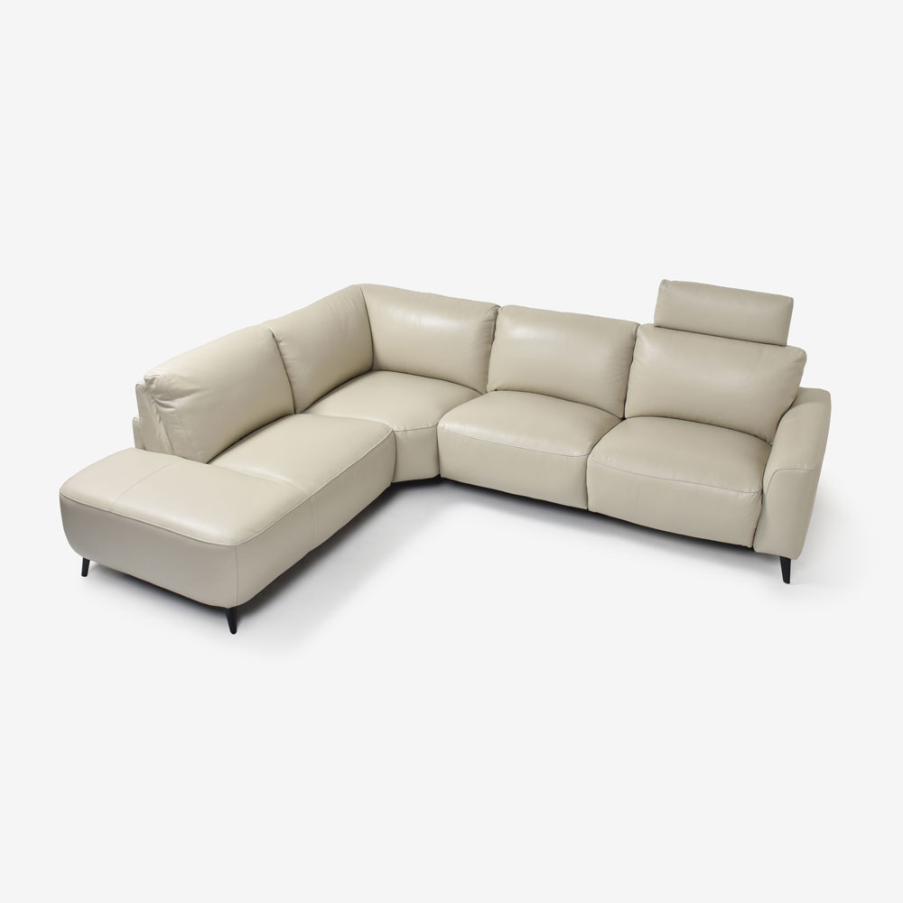 電動リクライニングコーナーソファ3点セット 向かって左カウチ「L/S Motion 77（エルエスモーション77）」幅275cm 革#J/S-041E オイスターグレー色