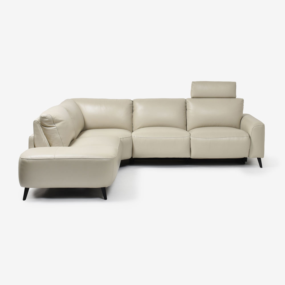電動リクライニングコーナーソファ3点セット 向かって左カウチ「L/S Motion 77（エルエスモーション77）」幅275cm 革#J/S-041E オイスターグレー色