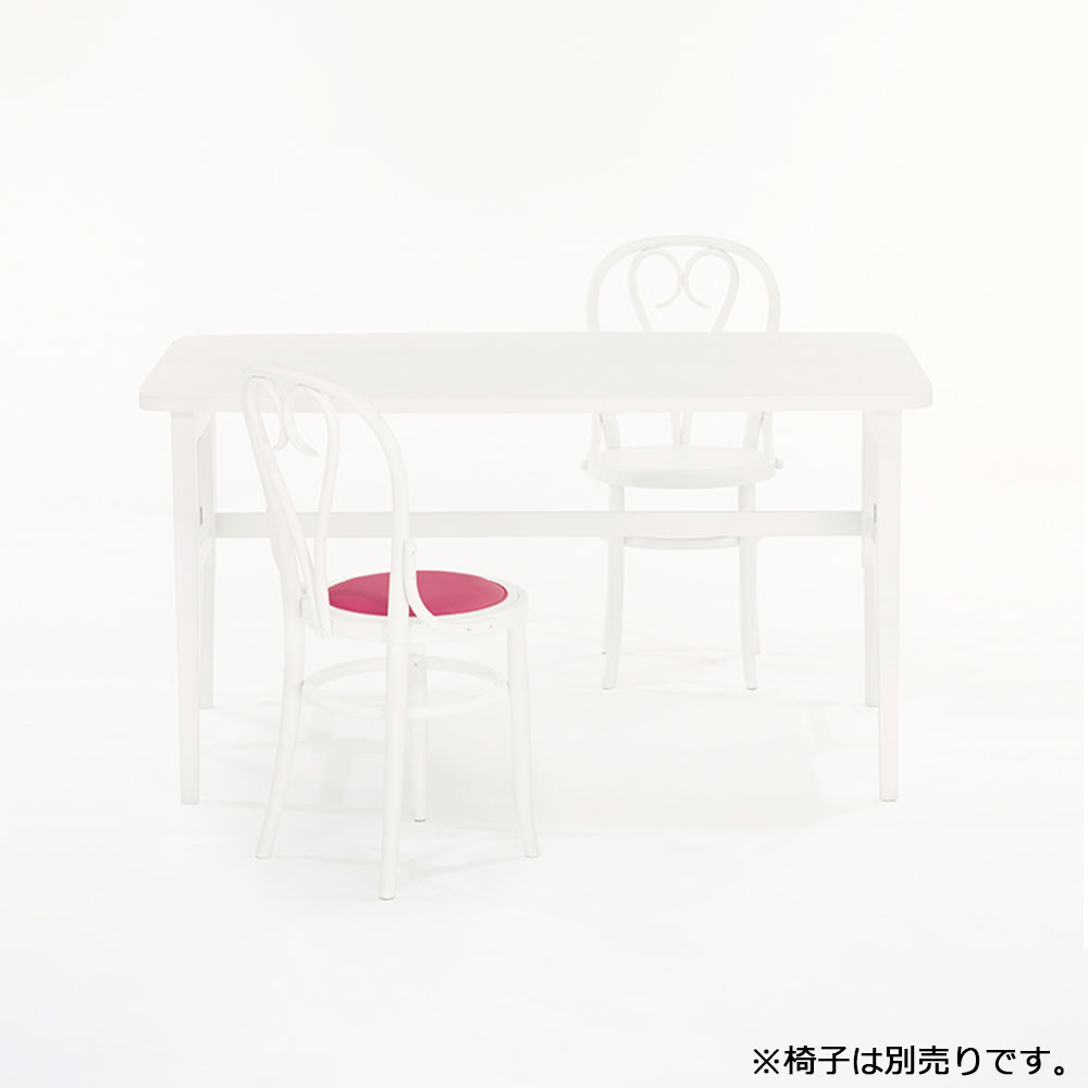 秋田木工 伸長式ダイニングテーブル「ティアラ」幅140cm ホワイト色 片側バタフライ式