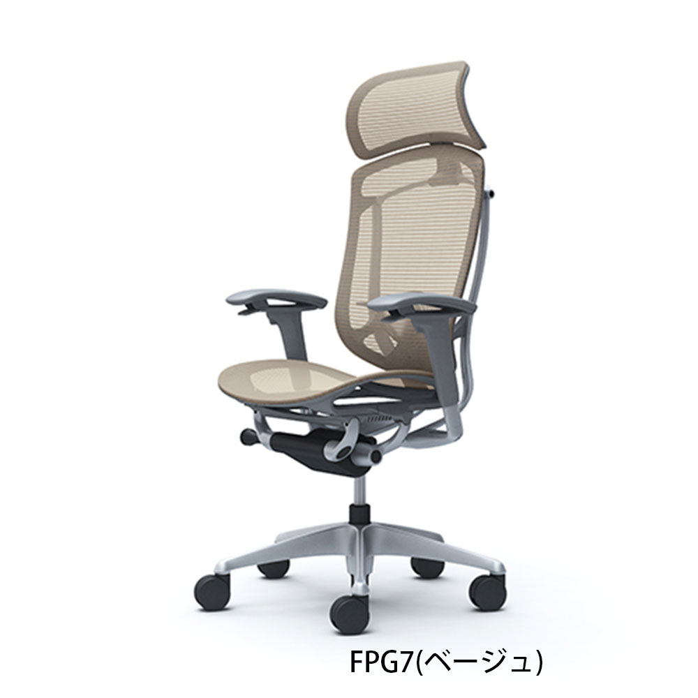 「コンテッサセコンダ」座面/メッシュ フレームカラー/シルバー ボディーカラー/グレー 大型ヘッドレスト 張地全13色 ランバーサポート有・無【受注生産品】okamura(オカムラ)