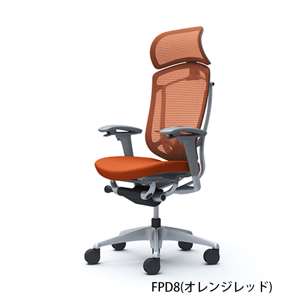 「コンテッサセコンダ」座面/クッション フレームカラー/シルバー ボディーカラー/グレー 大型ヘッドレスト 張地全13色 ランバーサポート有・無【受注生産品】okamura(オカムラ)