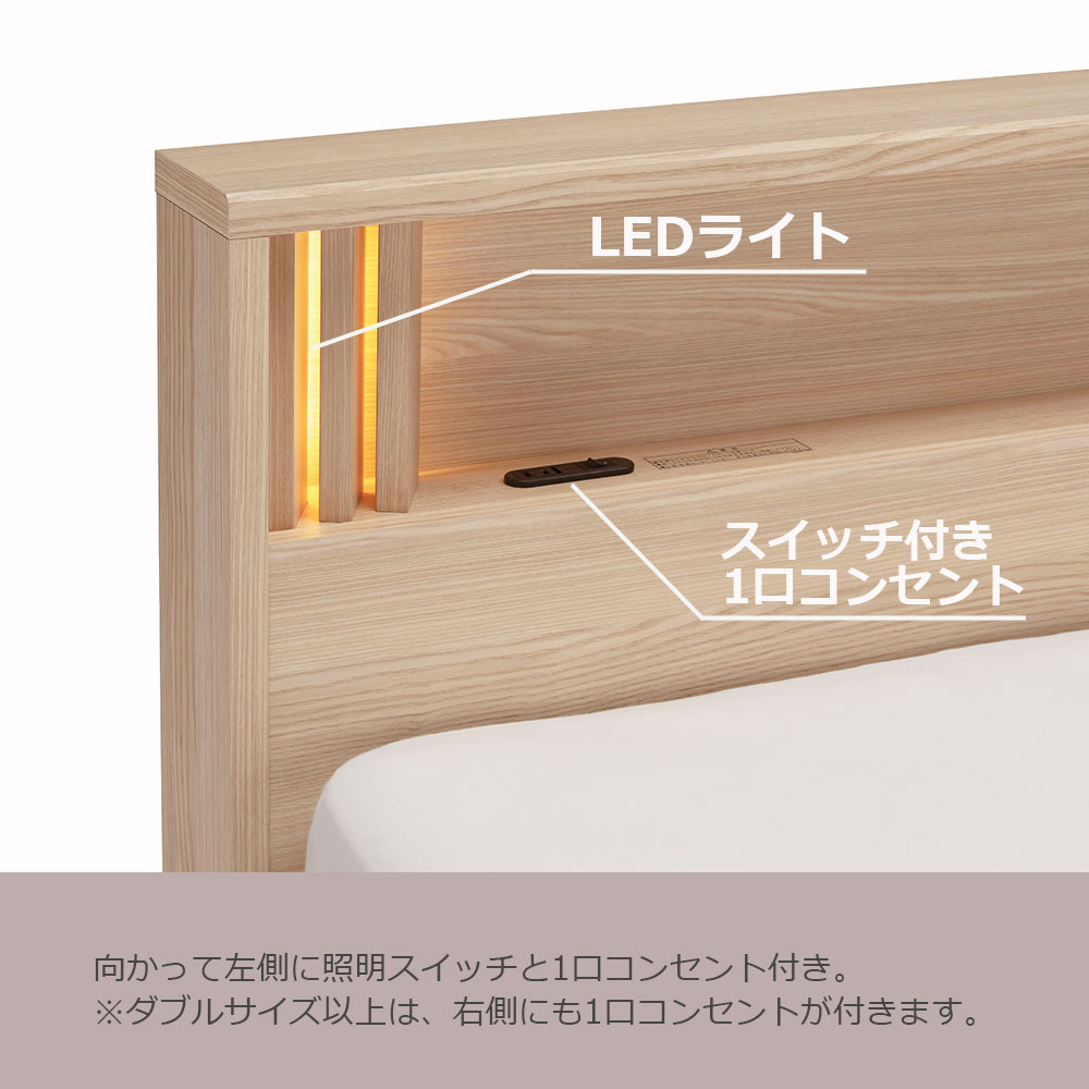 FranceBed（フランスベッド）ベッドフレーム「ファディア FAD-C3 TS」コンセント付き 縦跳ね上げ収納（ 床板面高2タイプ）全4サイズ 全3色
