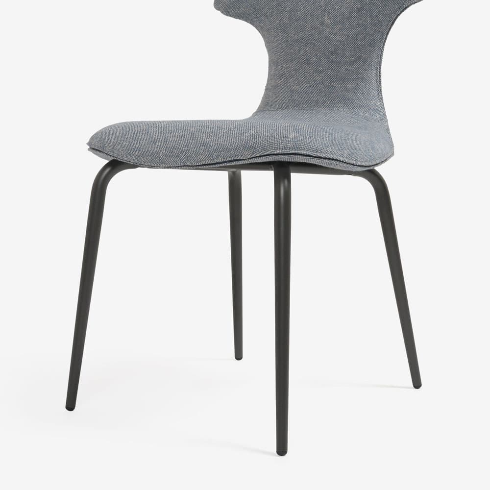 PoltronaFrau（ポルトローナ・フラウ）ダイニングチェア「モンテーラマス」布グレー色/スチール脚