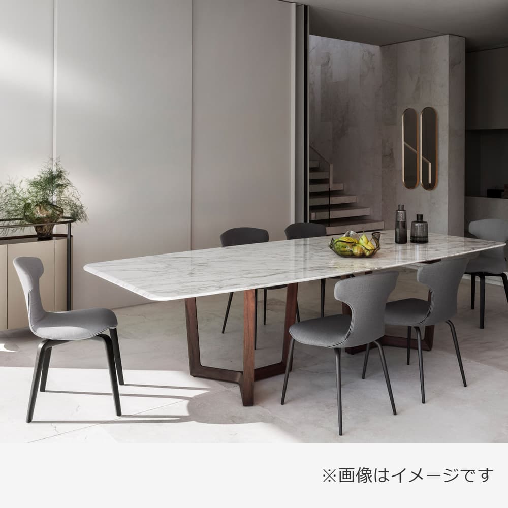 PoltronaFrau（ポルトローナ・フラウ）ダイニングチェア「モンテーラマス」布グレー色/スチール脚