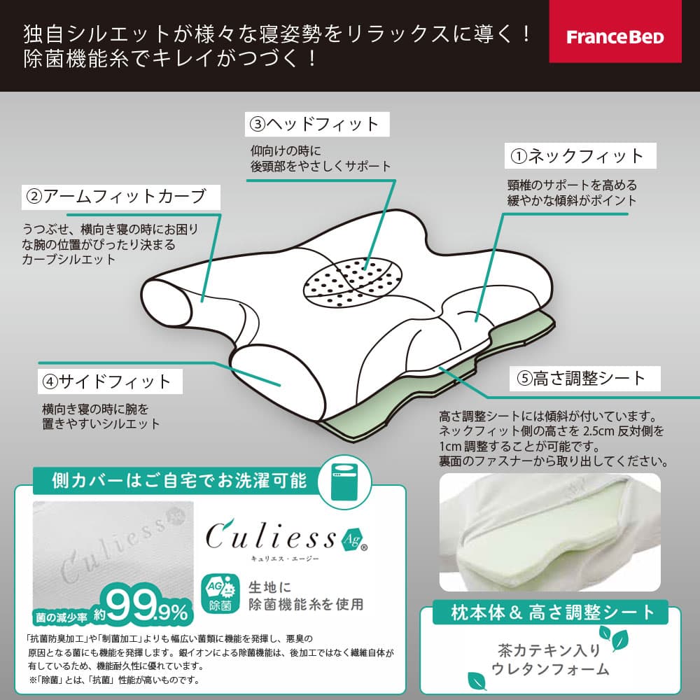 枕「ウミガメピロー」FranceBed（フランスベッド）