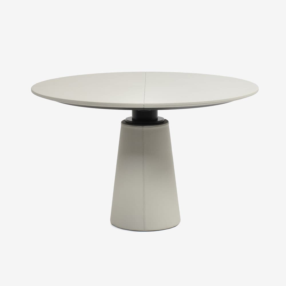 PoltronaFrau（ポルトローナ・フラウ）ダイニングテーブル 「メサドゥーエ」円形 直径120cm 革ベージュ色