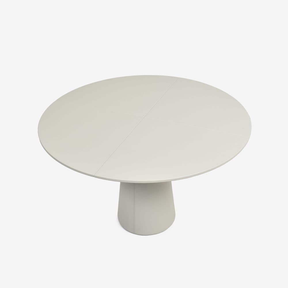 PoltronaFrau（ポルトローナ・フラウ）ダイニングテーブル 「メサドゥーエ」円形 直径120cm 革ベージュ色