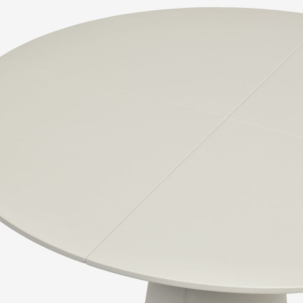 PoltronaFrau（ポルトローナ・フラウ）ダイニングテーブル 「メサドゥーエ」円形 直径120cm 革ベージュ色
