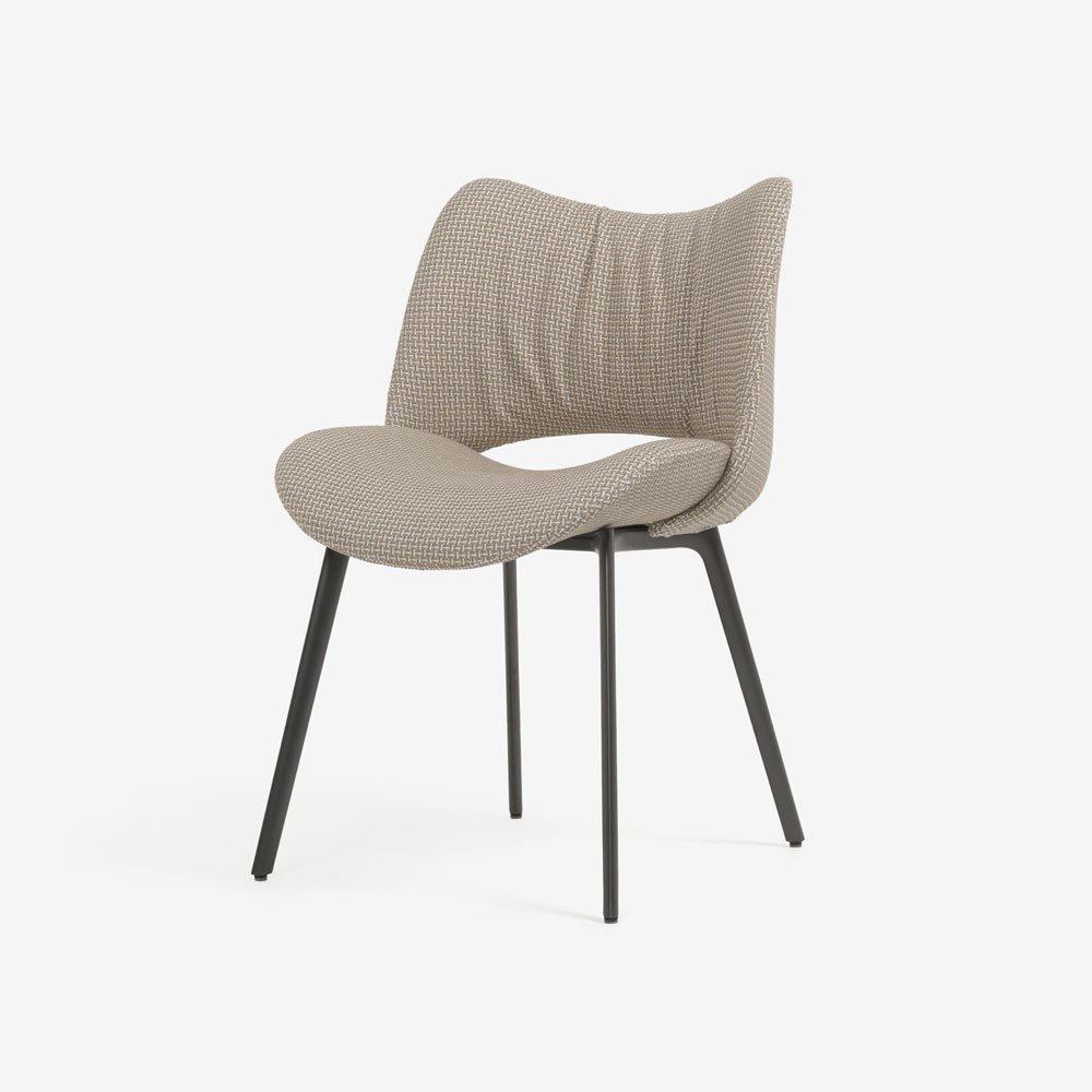 PoltronaFrau（ポルトローナ・フラウ）ダイニングチェア「ニース」布ブロンドウッド色 #C Blonde wood