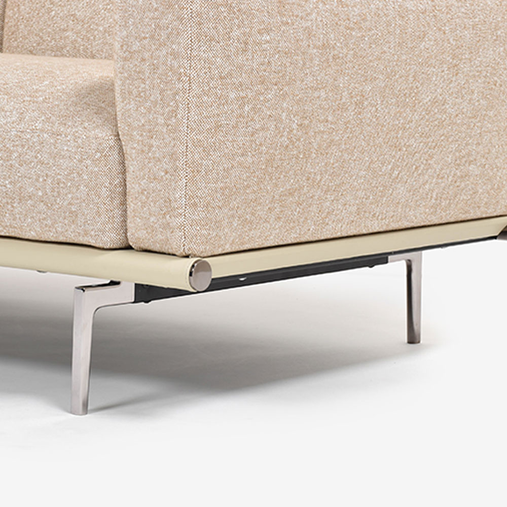 PoltronaFrau（ポルトローナ・フラウ）ソファ 2.5人掛け「Happy Jack ハッピージャック」幅215cm 布オークル/革パンナ
