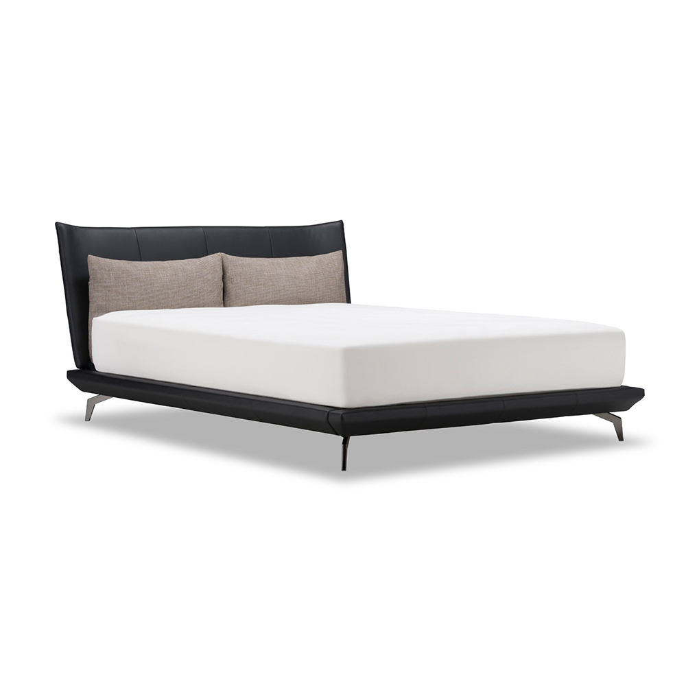 FranceBed（フランスベッド）ベッドフレーム「フィアバ FA-02」レッグタイプ 半革CC/PVCブラック色 すのこ床板 全5サイズ【受注生産品】