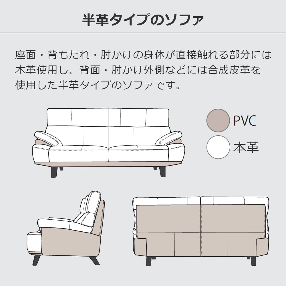 ソファ「ルミナス2 2SW19」幅195cm 奥行91cm（Nノーマル） 張地全2色 脚全2色【受注生産品】