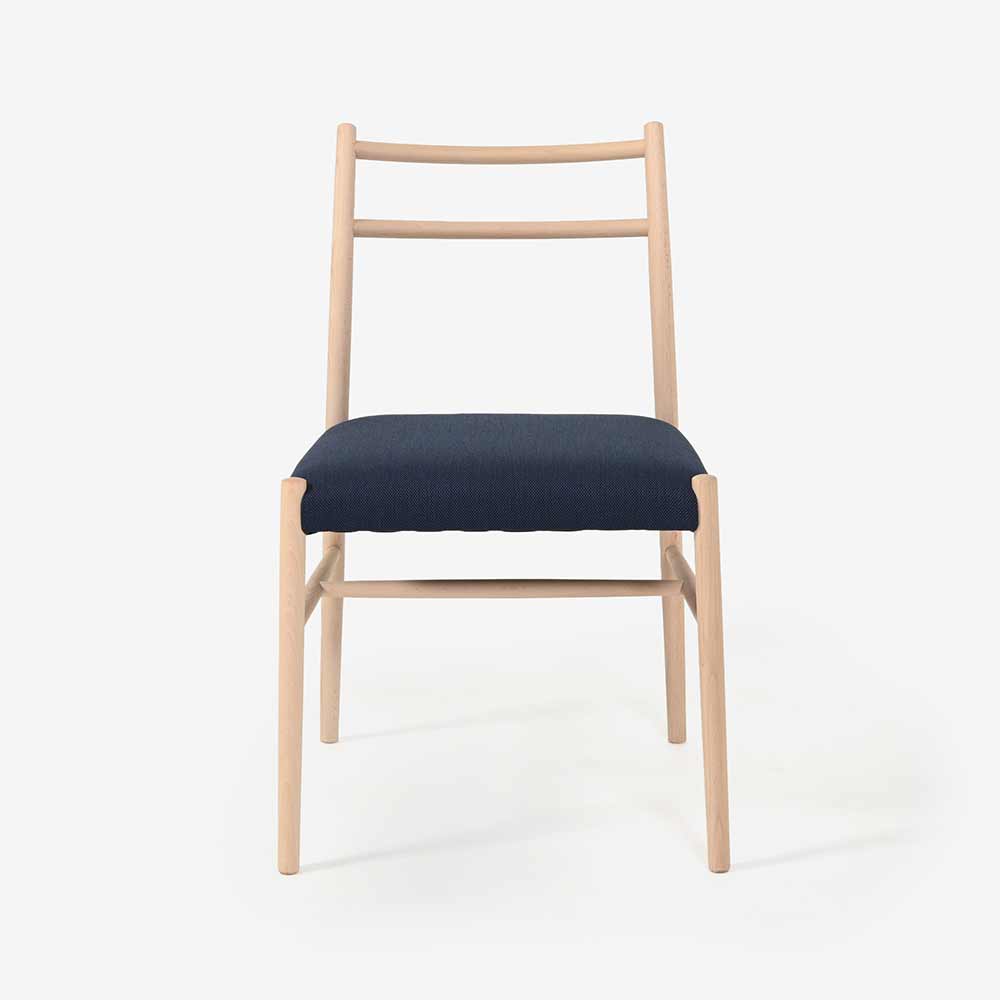 秋田木工 ダイニングチェア「ルフト」ブナ材白木塗装 張地 布#スチールカットトリオ0796【2脚セット】【セール対象品のため10%OFF】
