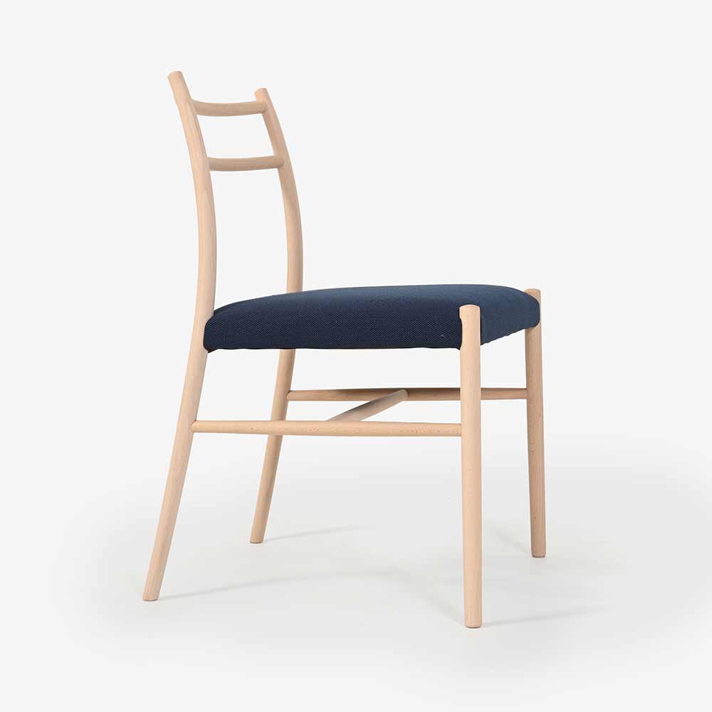 秋田木工 ダイニングチェア「ルフト」ブナ材白木塗装 張地 布#スチールカットトリオ0796【2脚セット】【セール対象品のため10%OFF】
