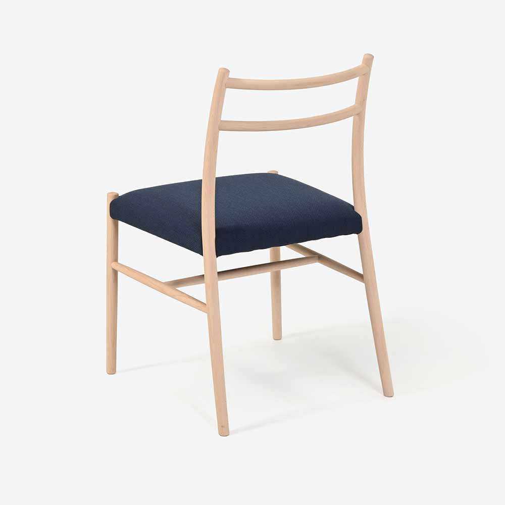 秋田木工 ダイニングチェア「ルフト」ブナ材白木塗装 張地 布#スチールカットトリオ0796【2脚セット】【セール対象品のため10%OFF】