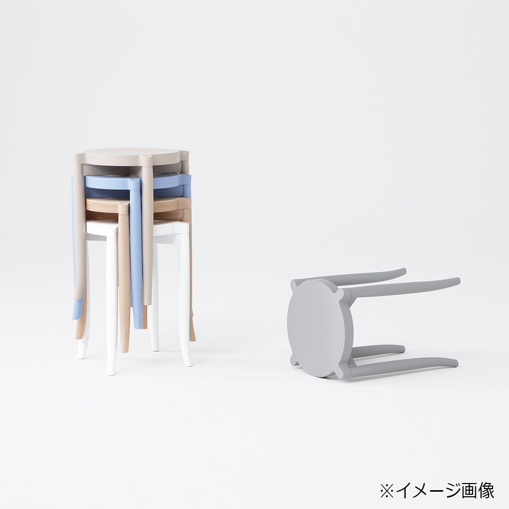 秋田木工 スツール「209EB」ブナ材ホワイト色【2脚セット】【セール対象品のため10%OFF】