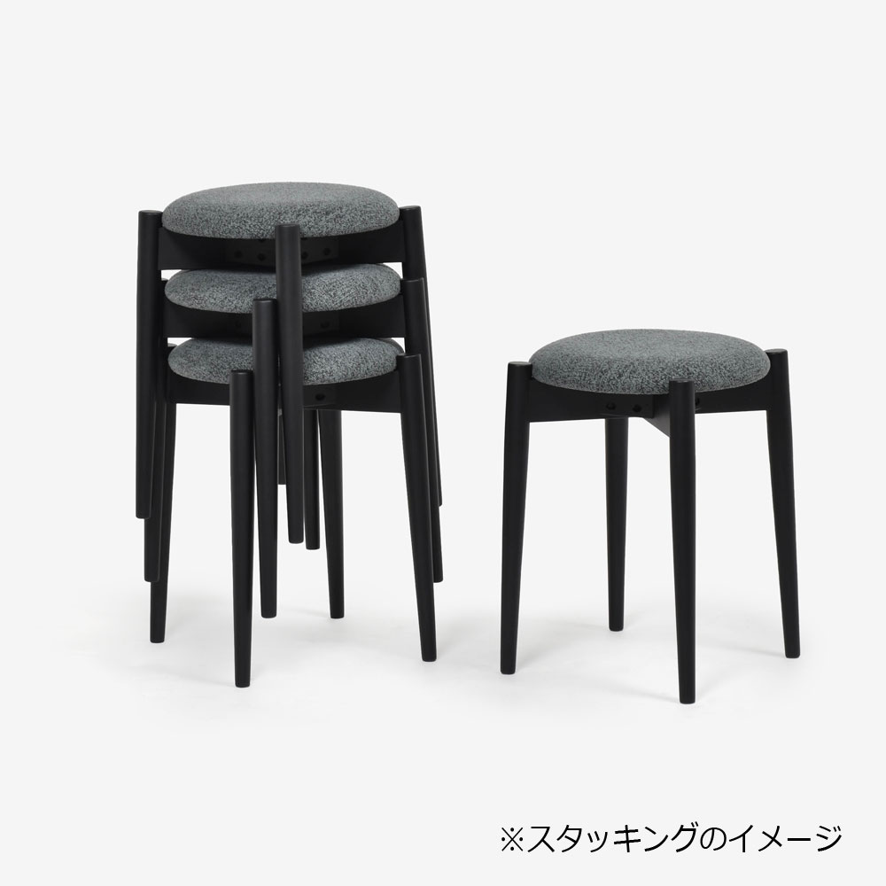 秋田木工 スツール「リュッケ」ブナ材 WLBK色/張地 布ブラッシュ#No98【2脚セット】【セール対象品のため10%OFF】