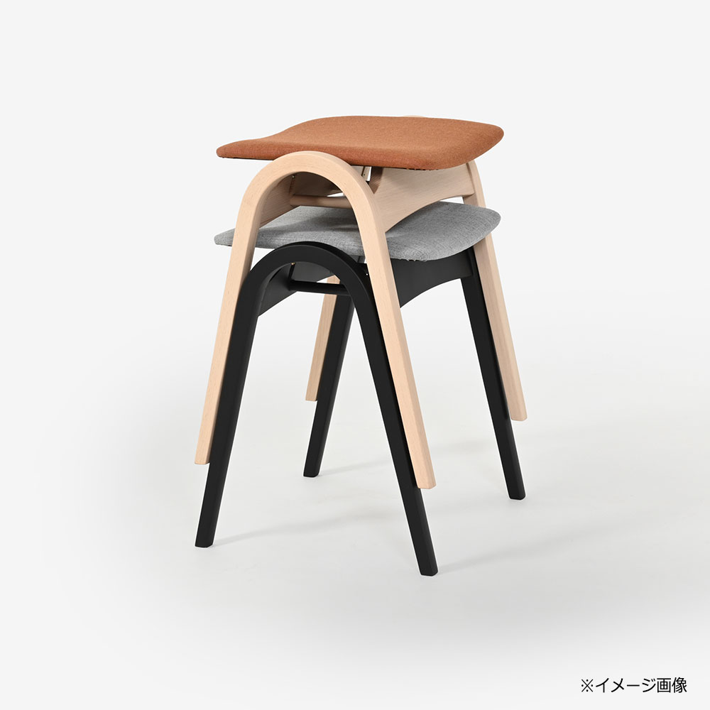 秋田木工 スツール「No.202」ブナ材 WLBK色/張地 布#リミックス0123【2脚セット】【セール対象品のため10%OFF】