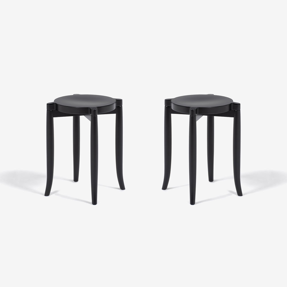 秋田木工 スツール「209EB」ブナ材EBブラック色【2脚セット】【セール対象品のため10%OFF】