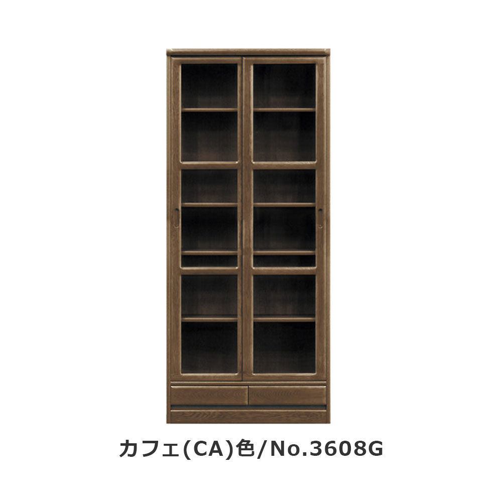 浜本工芸 書棚「No.3600G・No.3608G」引き戸タイプ 幅85.1cm 高さ195cm 全2色［No.3600］【受注生産品】