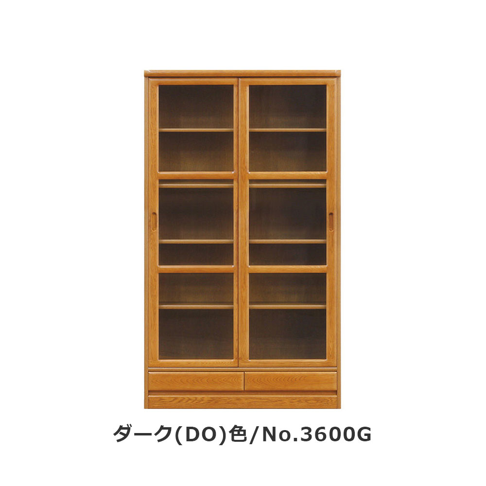 浜本工芸 書棚「No.3600G・No.3608G」引き戸タイプ 幅105.1cm 高さ180cm 全2色［No.3600］【受注生産品】