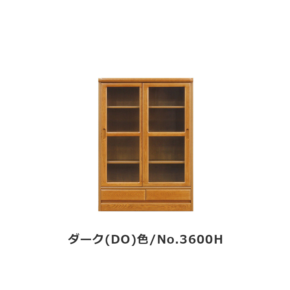 浜本工芸 書棚「No.3600H・No.3608H」引き戸タイプ 幅85.1cm 高さ120cm 全2色［No.3600］