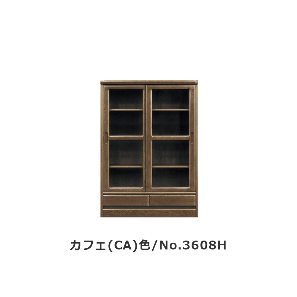 浜本工芸 書棚「No.3600H・No.3608H」引き戸タイプ 幅85.1cm 高さ120cm 全2色［No.3600］