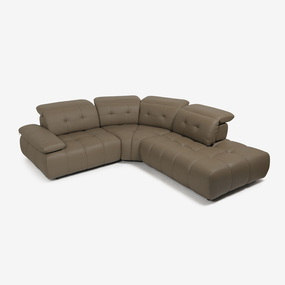 CORIUM（コリウム）コーナーカウチソファ3点セット 向って右カウチ「ヴァロ model.COR-A6351」革#CO-JRY513E パインバーク色【お手入れキットの特典付き】