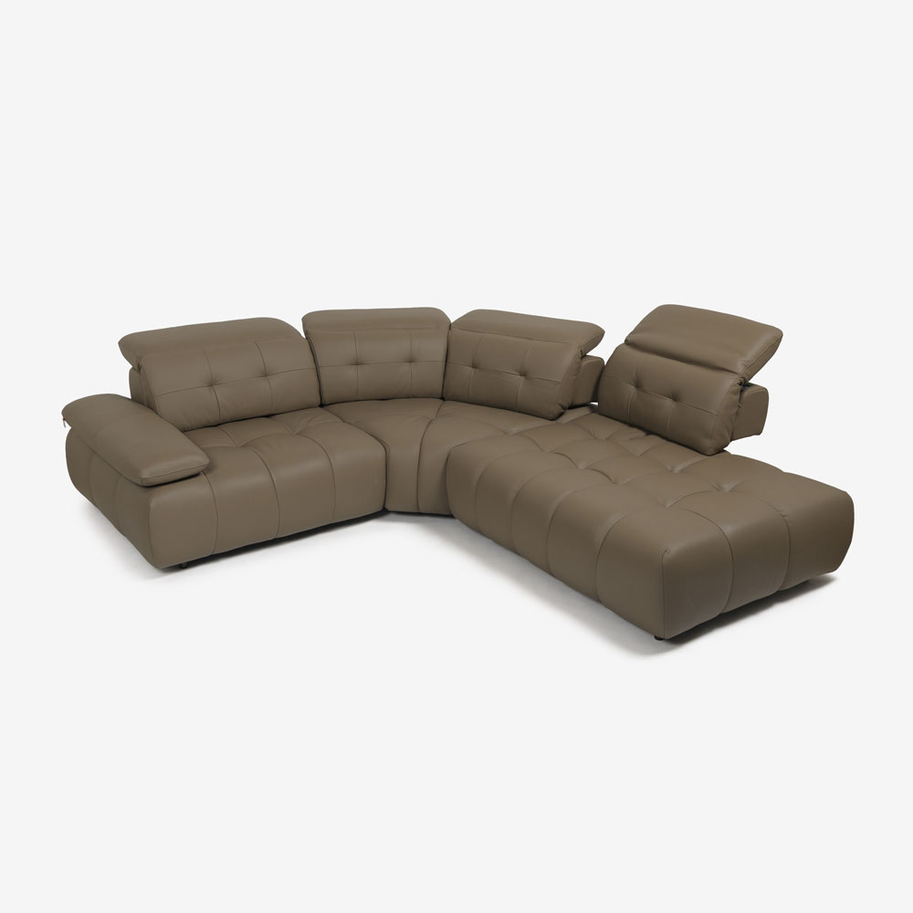 CORIUM（コリウム）コーナーカウチソファ3点セット 向って右カウチ「ヴァロ model.COR-A6351」革#CO-JRY513E パインバーク色【お手入れキットの特典付き】