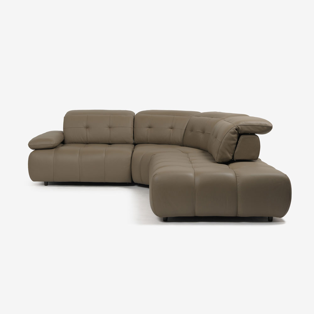 CORIUM（コリウム）コーナーカウチソファ3点セット 向って右カウチ「ヴァロ model.COR-A6351」革#CO-JRY513E パインバーク色【お手入れキットの特典付き】