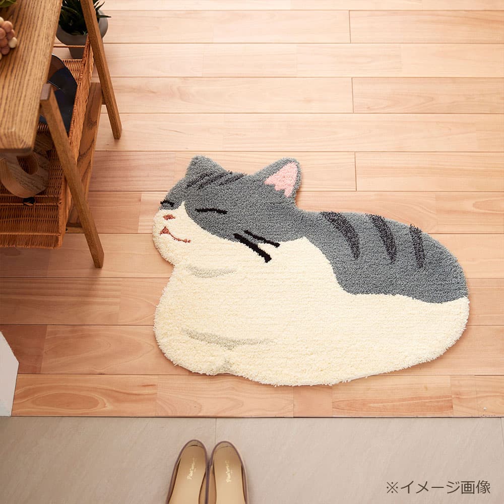 ラグ「コウバコスワリ」サバトラ 70ｘ60cm