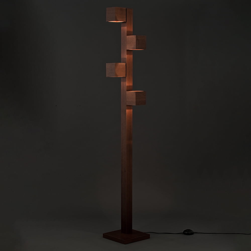 LEDフロアスタンド「F3180LE-WN」ウォールナット材 高さ170cm