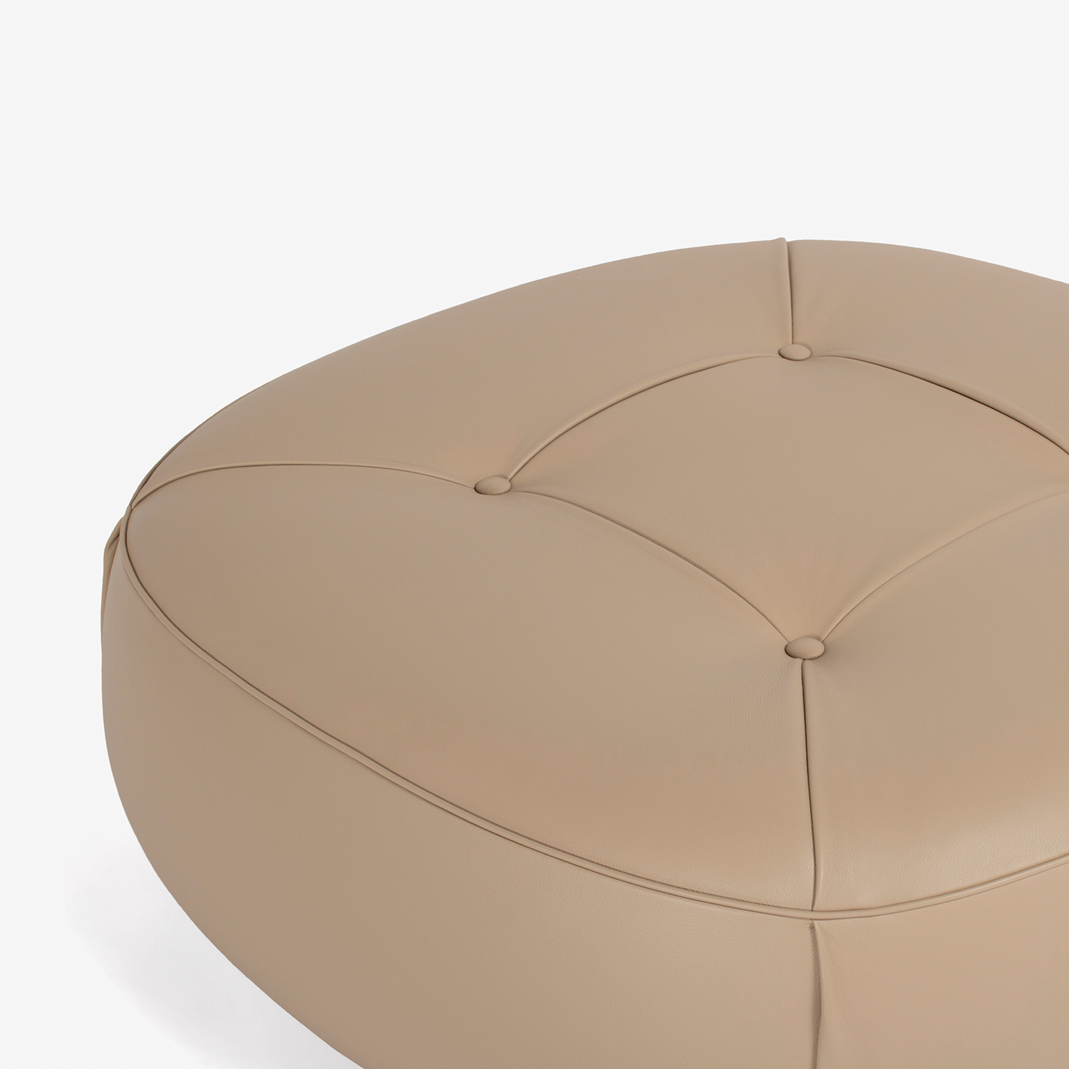 PoltronaFrau（ポルトローナ・フラウ）オットマン「 レプリ 大サイズ」革ライトベージュ色