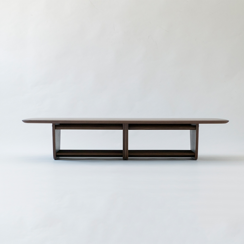 IKASAS（イカサ）リビングテーブル「SUIPPO-スイッポ-LIVING TABLE 165」ウォールナット材 ハイ/ロー組み替え可能