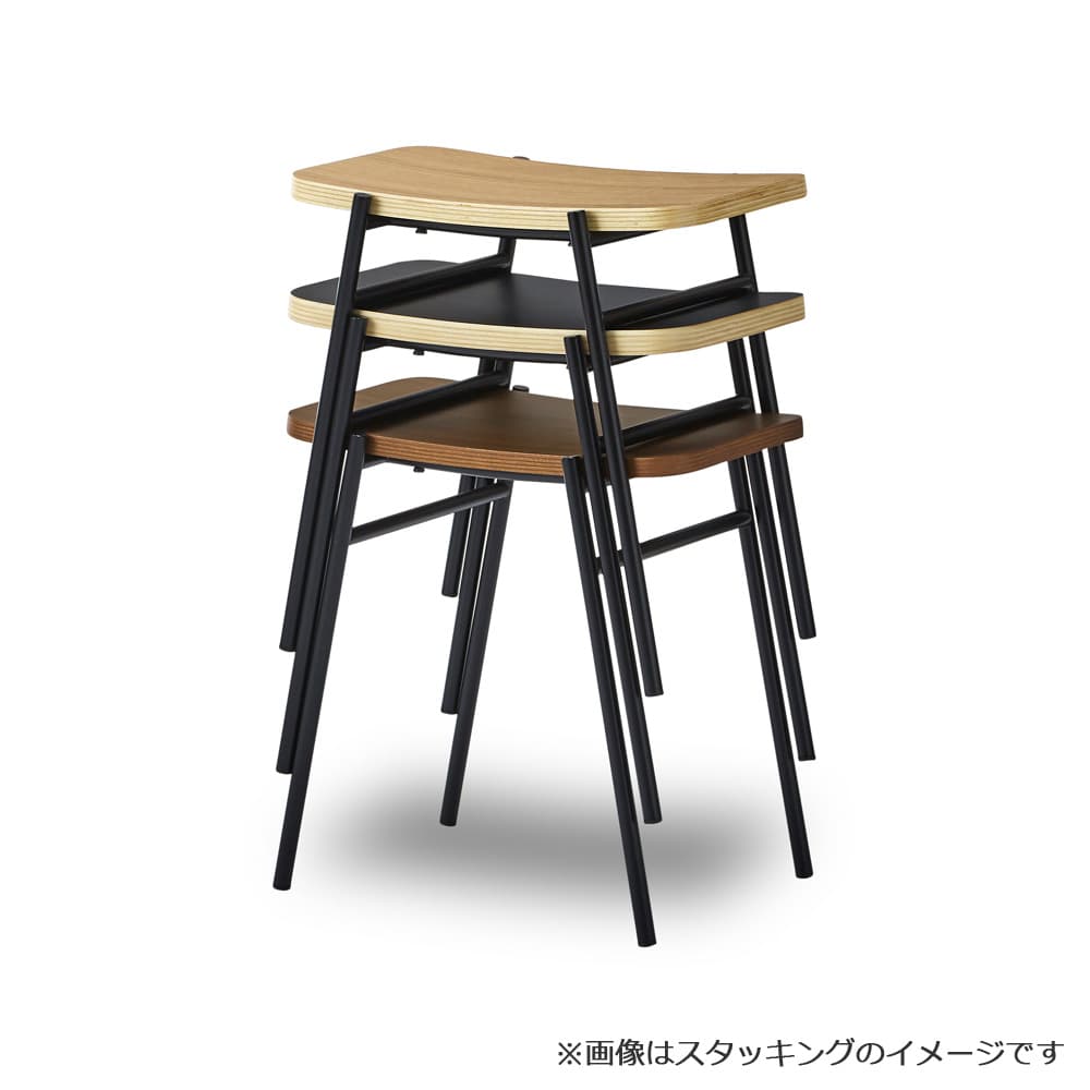 スツール「カペル」オーク材 脚ブラック 全2色
