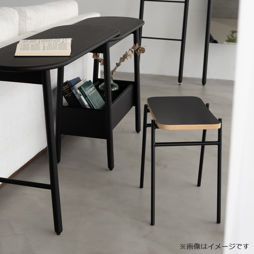 スツール「カペル」オーク材 脚ブラック 全2色